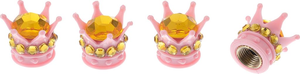 4 Stk. Dekorative Reifenventilkappen 15mm Reifenventil Staubabdeckungen für die meisten Autos LKW Pink Gold Ton ABS Kupfer