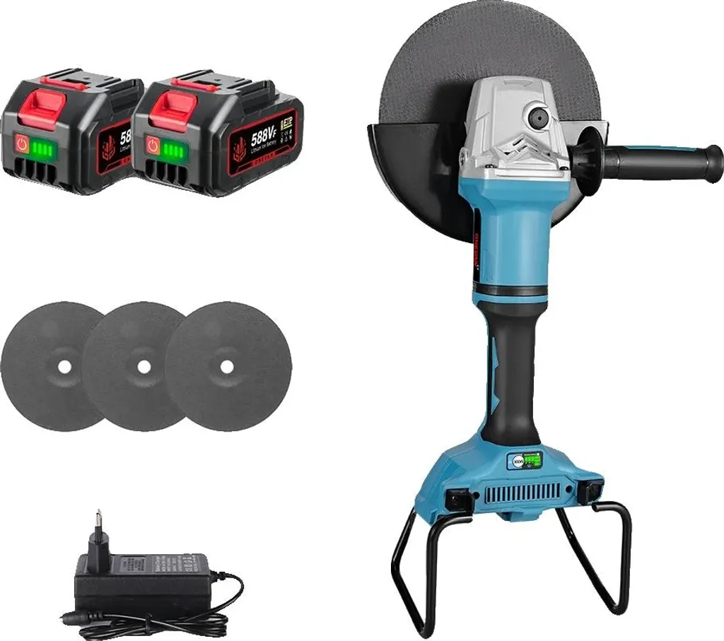 Meuleuse d'angle sans fil 125mm avec 2 batteries Li-ion haute puissance