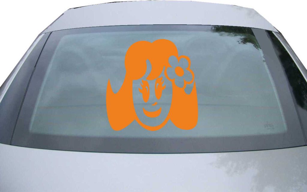Indigos UG - Aufkleber Heckscheibe & Motorklappe DE6357 - orange - 600x599 mm - Cute Baby Girl - Auto Scheiben Fenster Heckklappe Tuning Racing JDM...