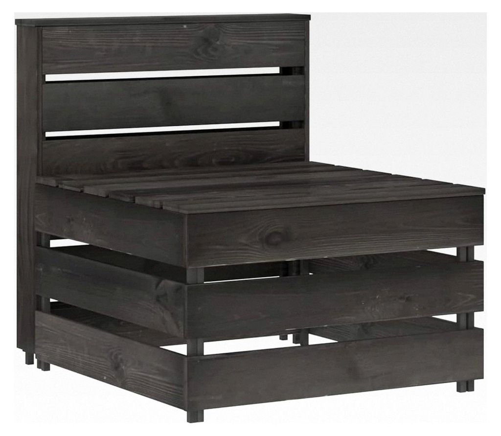 Mittelsofa für Gartenpaletten aus grau imprägniertem Kiefernholz