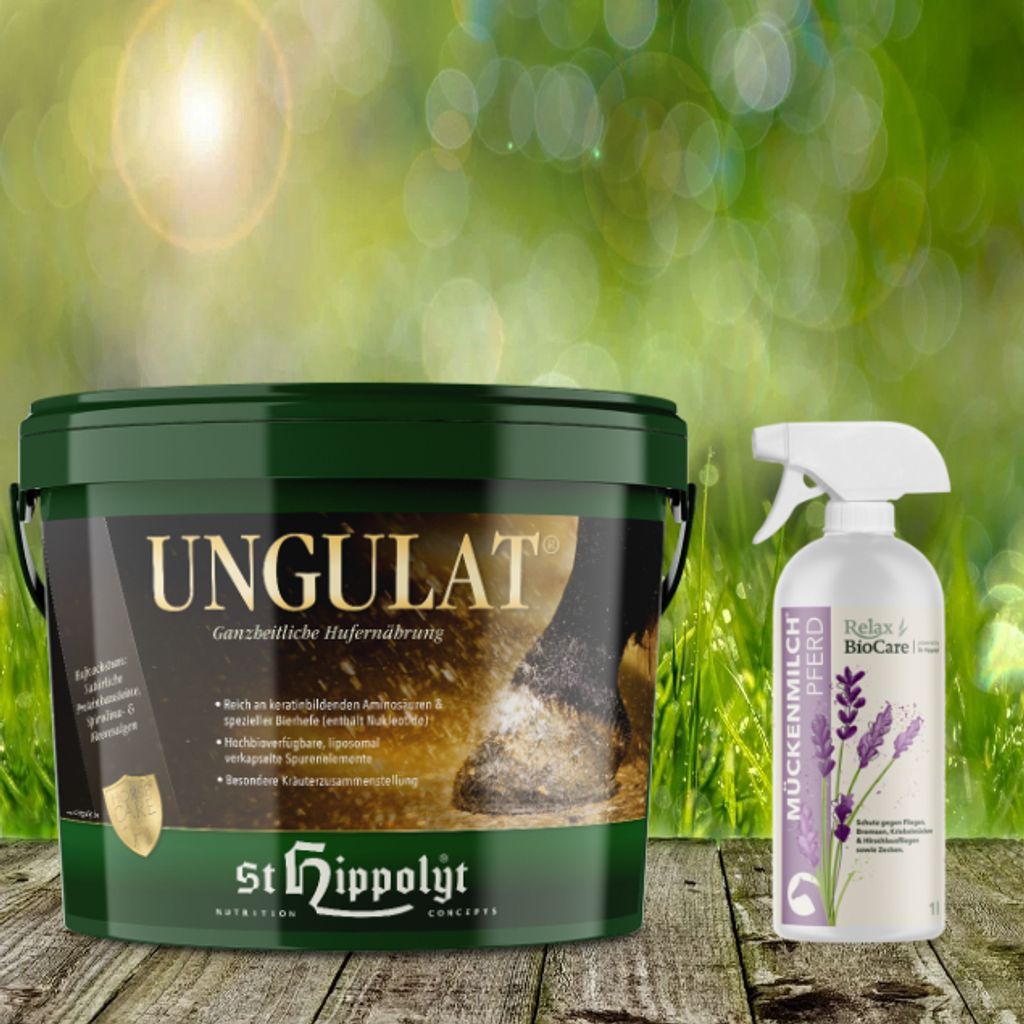 St. Hippolyt Ungulat 10 kg + Relax Biocare Mückenmilch 500 ml