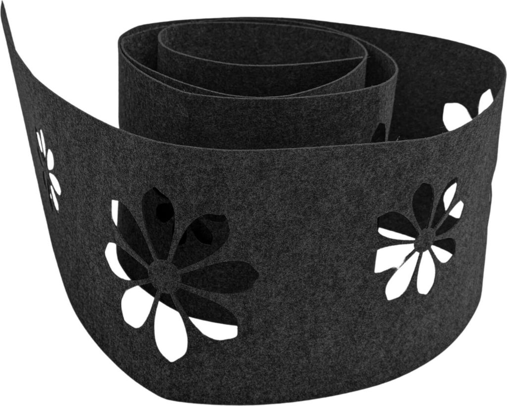 zaun|zu Design Vlies Nachbildung Sonnenblume: Sichtschutzstreifen mit Lasermuster Schwarzgrau 2,55m