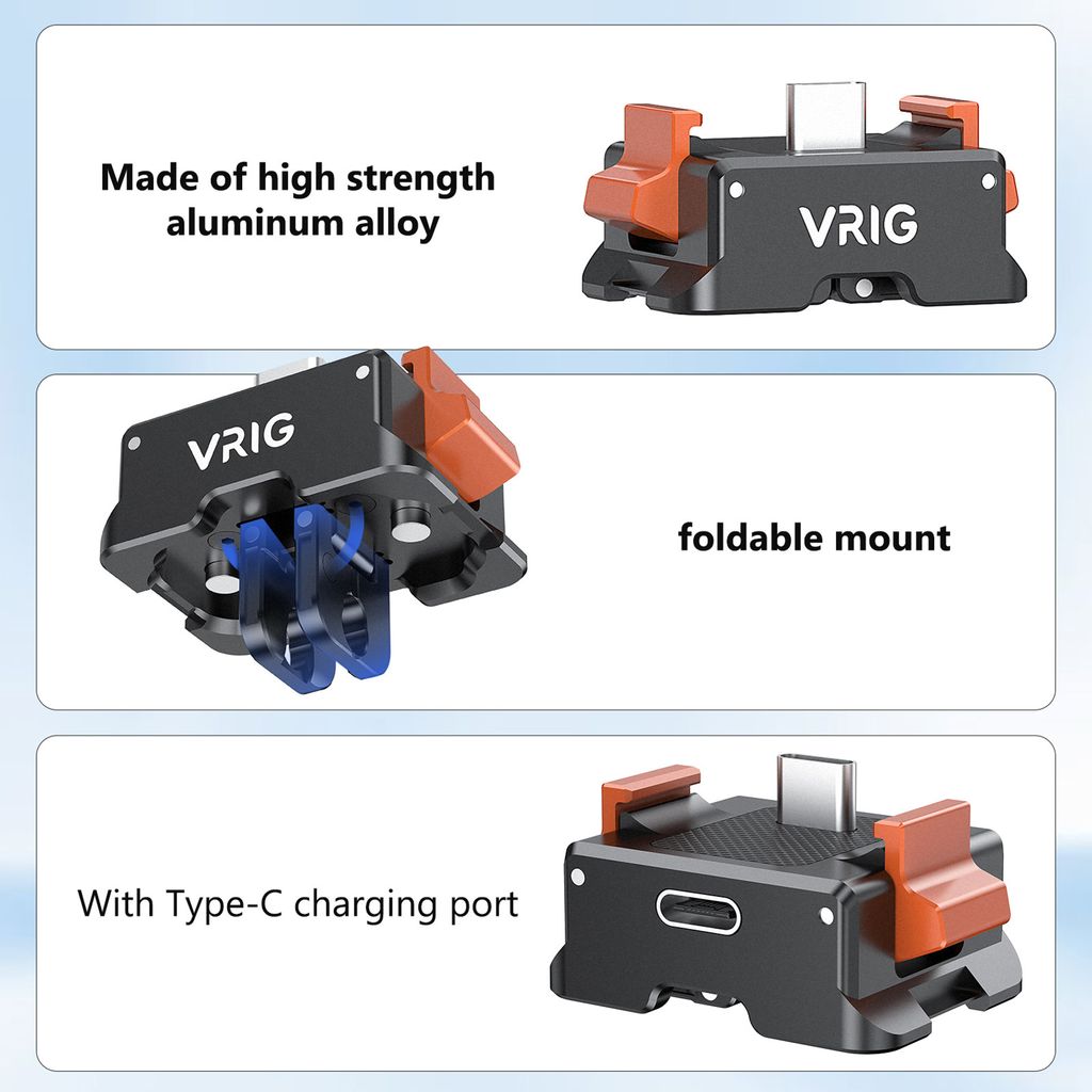 VRIG AC21 Multifunktionale aufrechte Ladestation, Schnellwechsel-Montageadapter aus Aluminiumlegierung mit 4-in-1-Montageschnittstelle, Ersatz fuer...