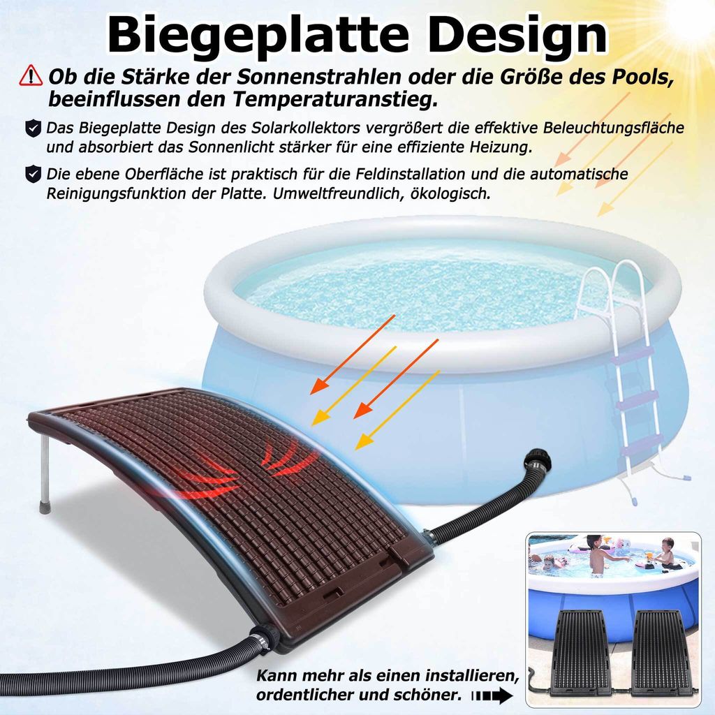 LARS360 Sonnenkollektor Solar Poolheizung 111,5 x 66 x 35 Produktbild 13