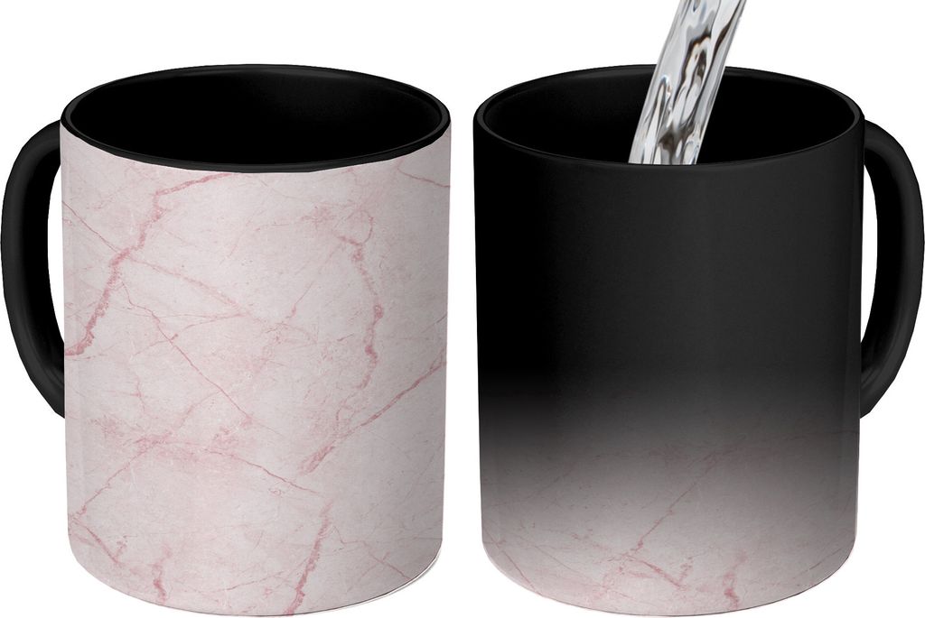 MuchoWow Zauber Tasse Zaubertasse Magic Marmor - Rose - Muster - Luxus 350 ml Farbwechsel Becher Geschenk Geschenkidee - Magic-Tasse - Fototasse ...