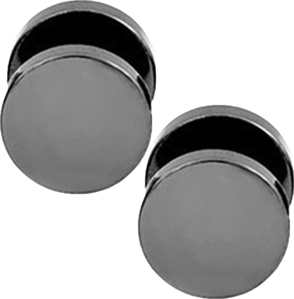 Männer Cool Punk Runde Schwarz Edelstahl Ohrstecker Piercing Ohrringe 3mm - 14mm-Schwarz,10mm