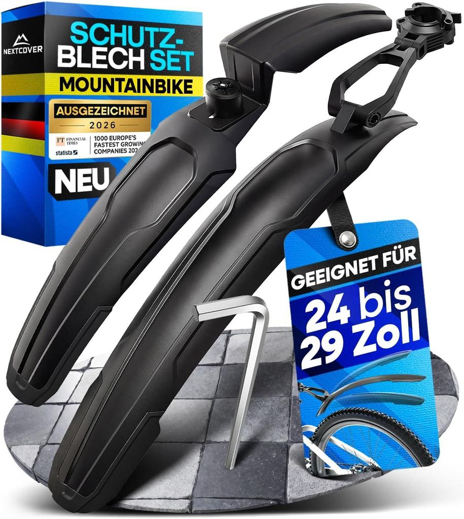 NEXTCOVER® Fahrrad Schutzblech Mountainbike Set für Vorne & Produktbild 