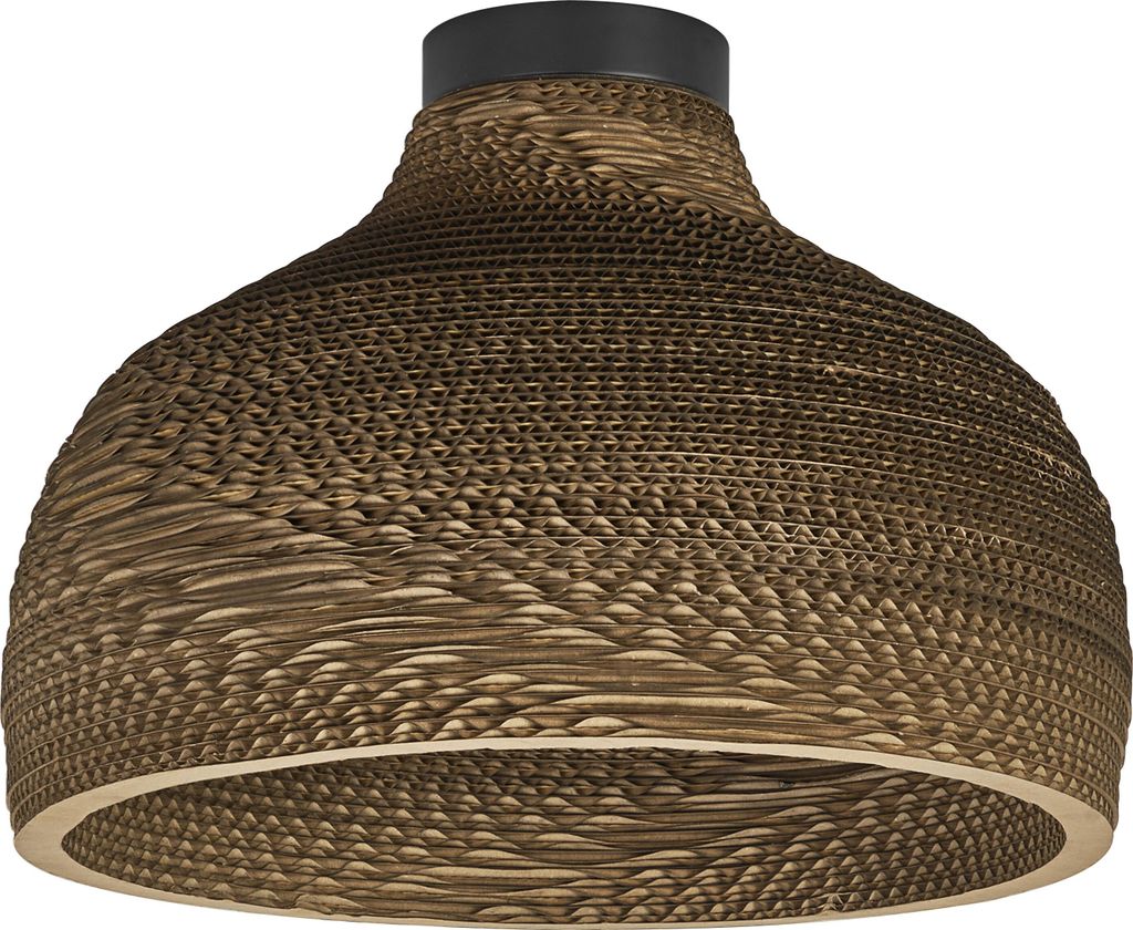 OSRAM Deckenleuchte Decor Cardboard Hat braun aus Wellpappe, leicht, E27, 360 mm Durchmesser, Leuchtenschirm aus recyceltem Material, nachhaltig du...