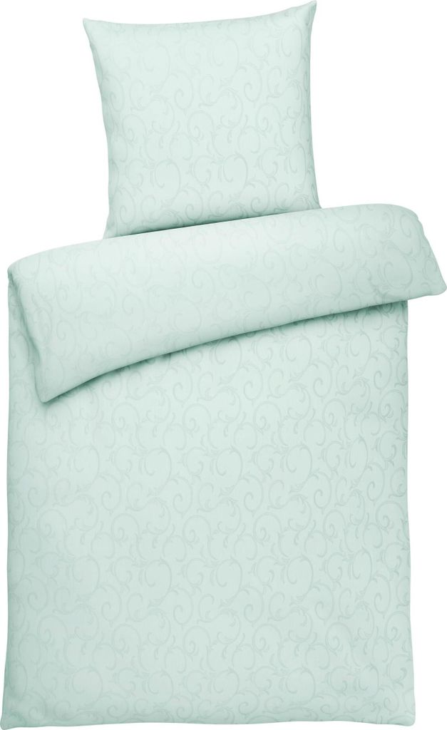 Karierte Damast Bettwäsche 135x200 Weiß Karo Bettbezug 135 x 200 aus 100% Baumwolle