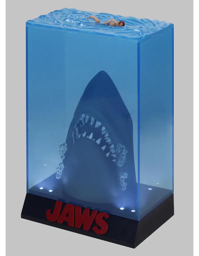 Statue Jaws Poster 3D LED pour Home Cinéma - Objet de Collection Unique