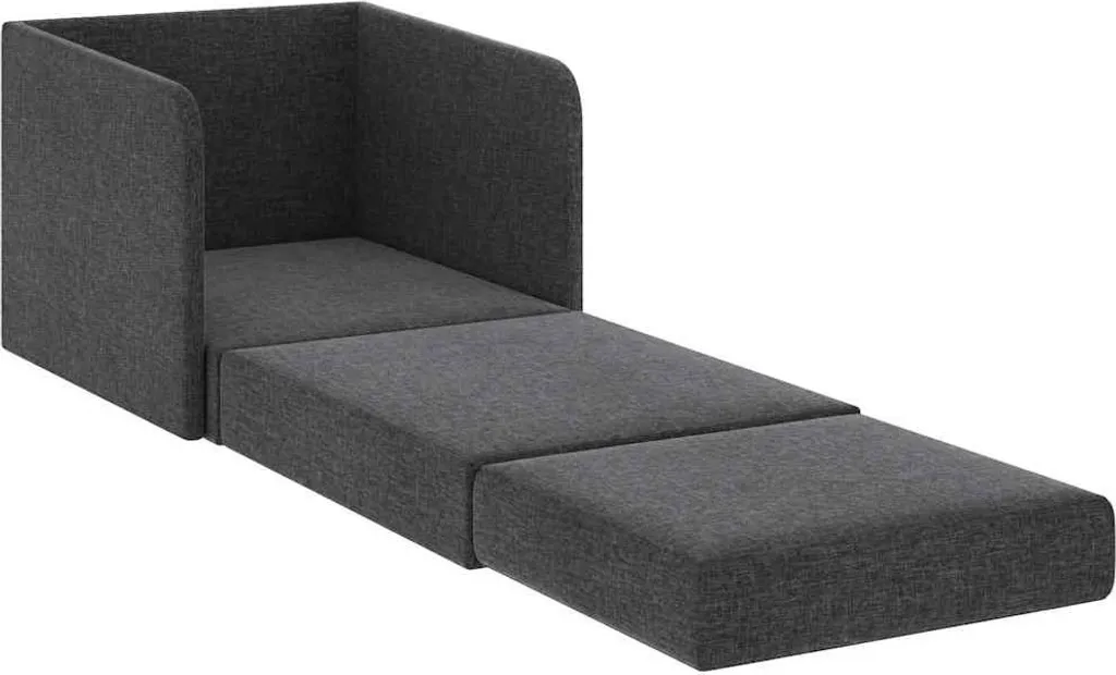 Fauteuil-lit Extensible Gain de Place Gris - Solution Couchage Invité Rapide - 3