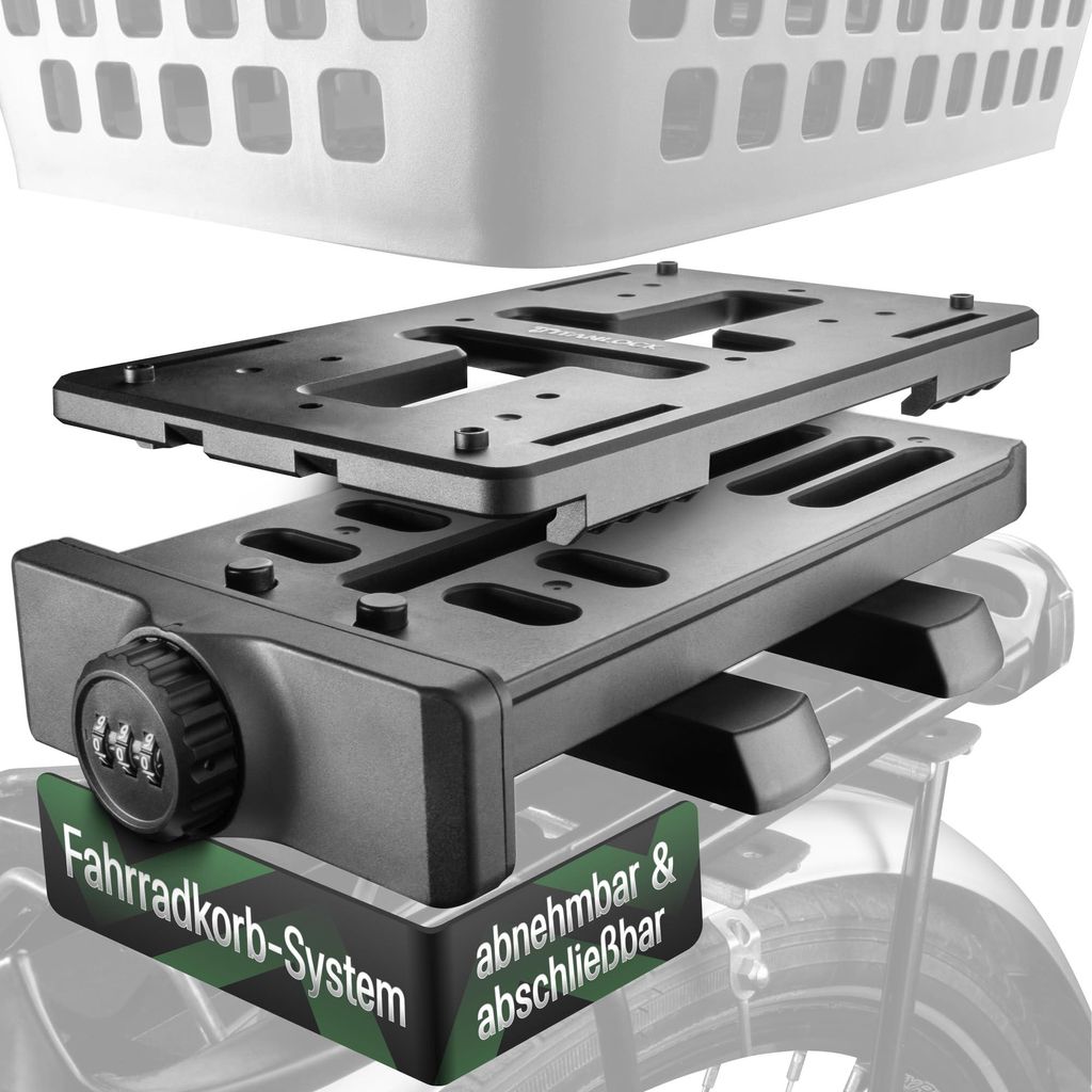 Fahrradkorb, am Gepäckträger befestigbar, abschließbar.