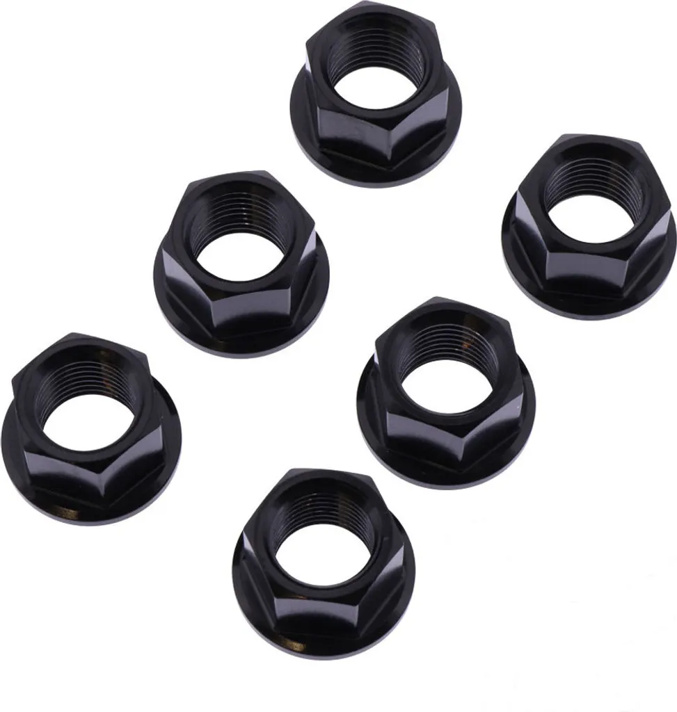 Lot de 6 écrous à créneaux M10x1 mm en acier inoxydable V4A noir résistant