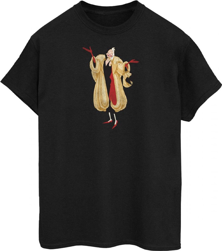 101 Dalmatians - T-Shirt für Damen BI387 (L) (Schwarz/Beige)