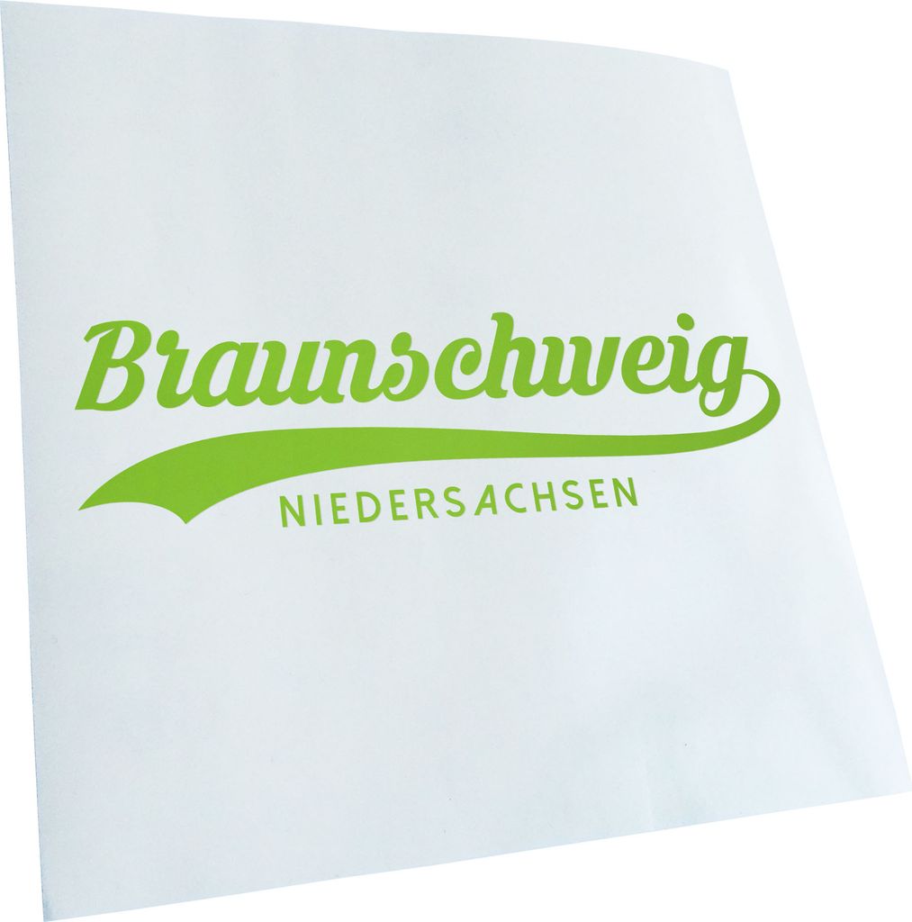 Kiwistar - Autoaufkleber - Braunschweig Niedersachsen - Lindgrün - 30x8cm - Aufkleber für Auto, Laptop, Fahrrad, LKW, Motorrad mehrfarbig JDM Dec...
