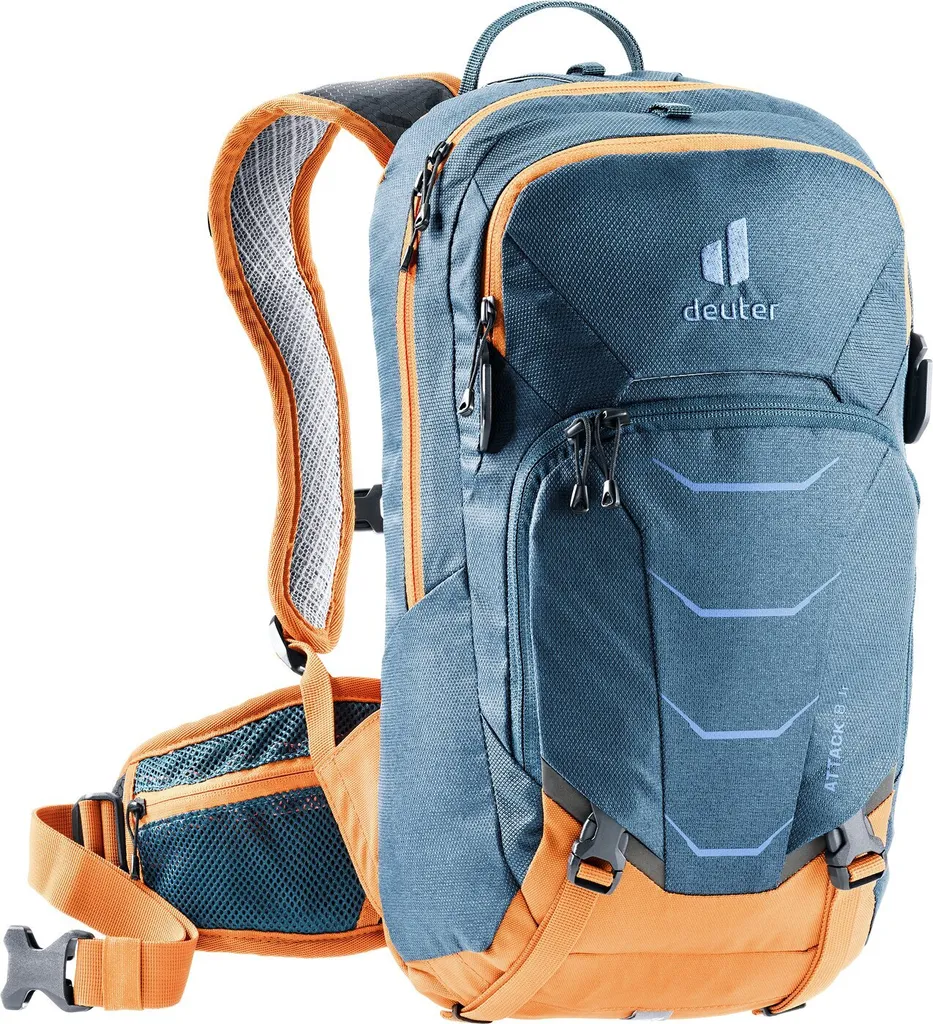 Sac à dos DEUTER Attack 8 JR arctic-mandarine protection dorsale VTT
