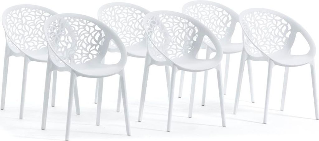 6er-Set stapelbare Stühle aus glasfaserverstärktem Harz für Außenbereich, Garten, Bars und Restaurants – modernes, von der Natur inspiriertes...