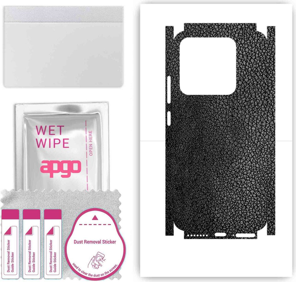 apgo Rückseite + Seiten Schutzfolie, Skin, kompatibel mit Xiaomi 14, Hinten Displayschutzfolie aus Vinylfolie, kratzfest, einfache Montage - Schwa...