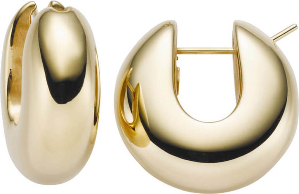 Paar Ohrringe Creolen 25x10mm Ohrschmuck aus 585 Gold Gelbgold Damen