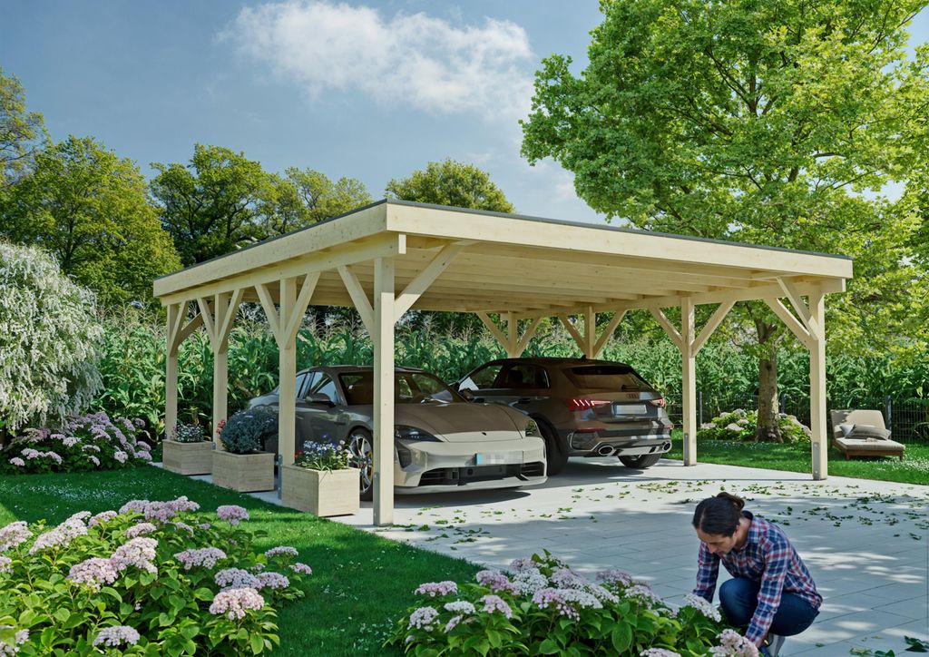 Carport Fremont II 6,00x6,50 m - inklusive langlebigem EPDM-Dach