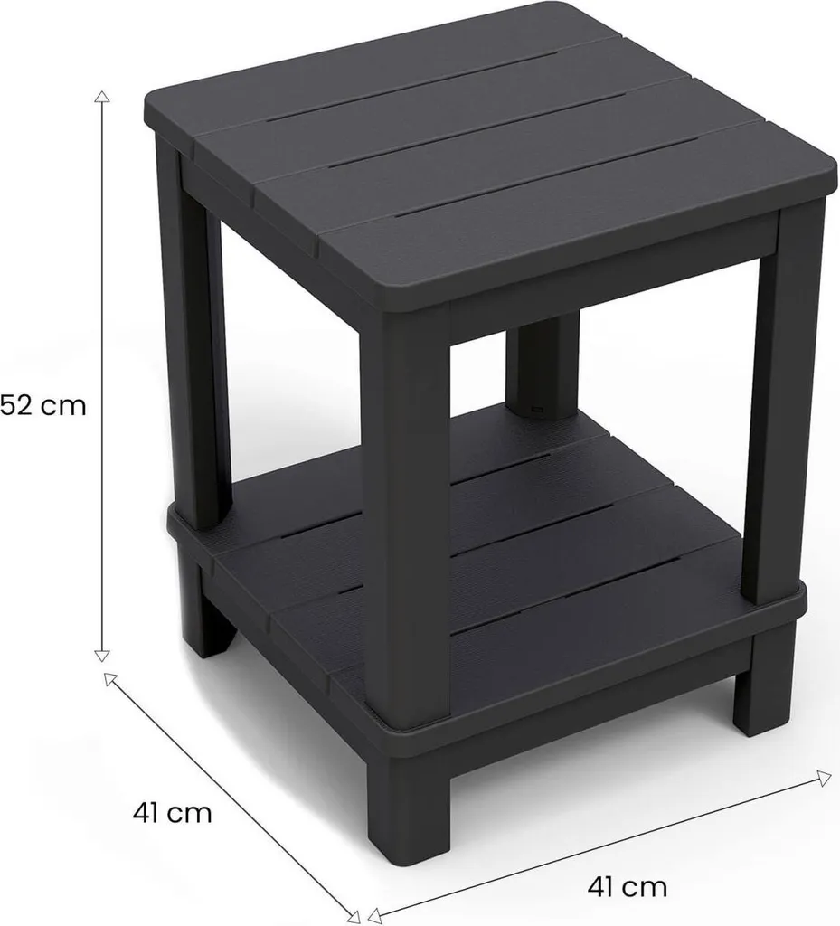 Table d'appoint extérieure avec double plateau en résine Keter Deluxe
