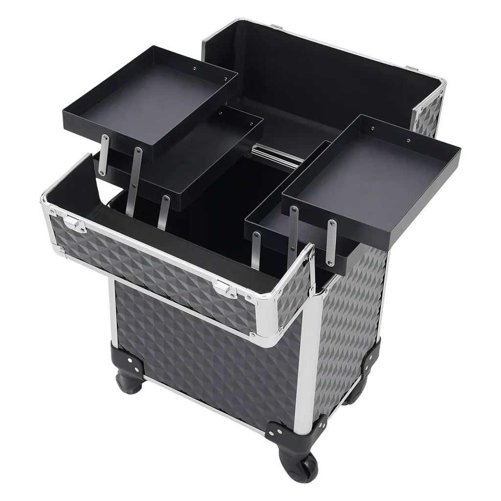 Mallette Cosmétique Trolley Noire - Valise Vernis à Ongles Multiphonction
