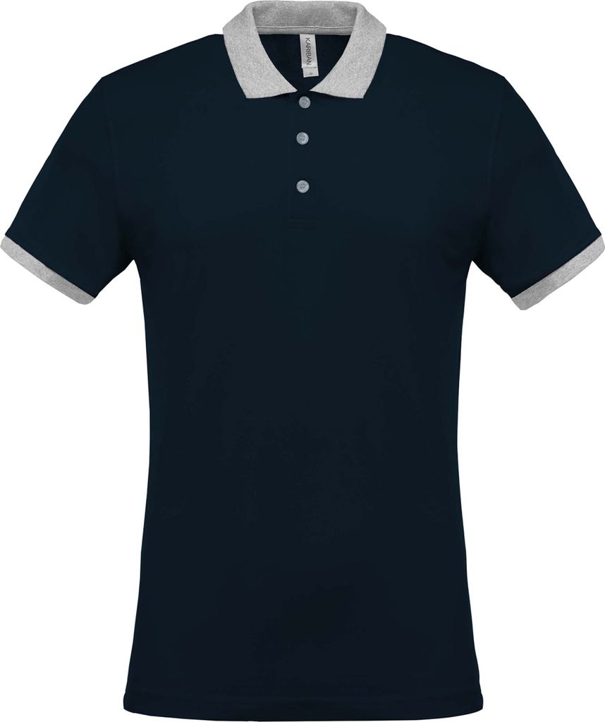 Kariban Herren Polo-Shirt Polohemd Poloshirt Polo Arbeit Shirt, Größe:3XL, Farbe:Navy/Oxford Grey
