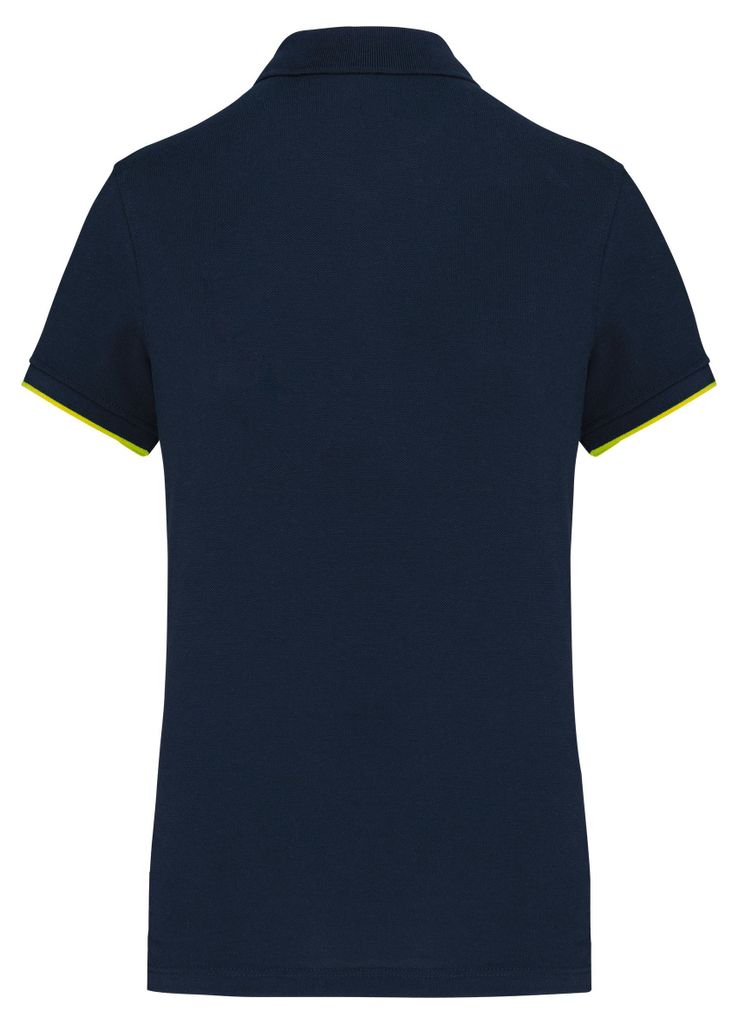 WK. Designed To Work Damen-Polohemd Day To Day mit kontrastfarbenen, kurzen Ärmeln