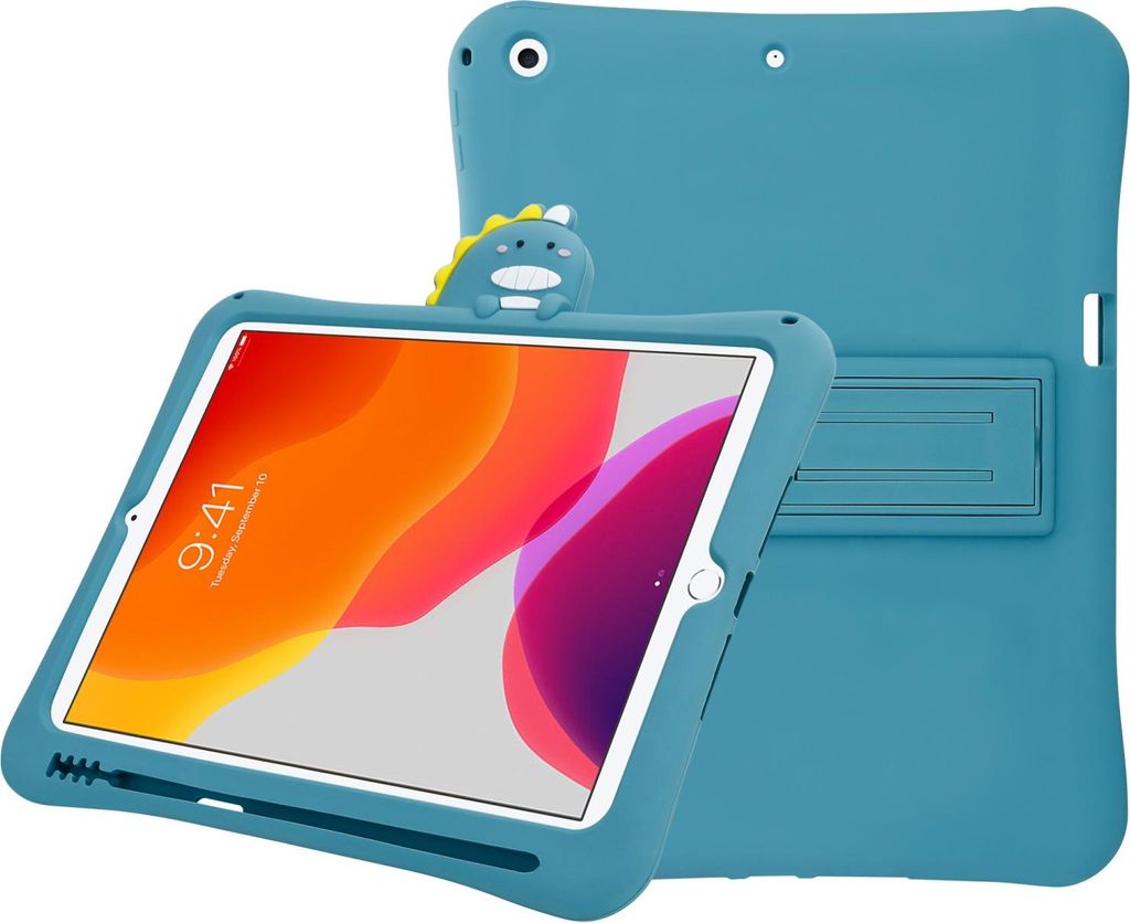 Cadorabo Hülle für Apple iPad MINI 5 (7.9 Zoll) Tablet Hülle Design Blau Schutzhülle für Kinder TPU Etui Standfunktion