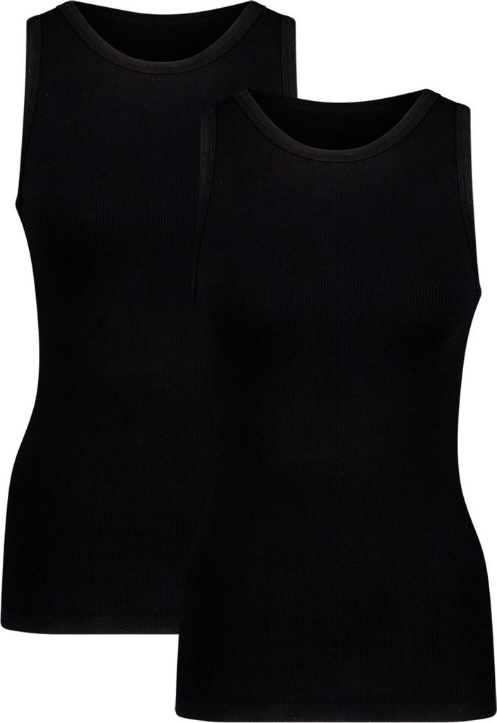 Bamboo Basics Rib Tanktop River - Black - 2-Pack, Produktbild 