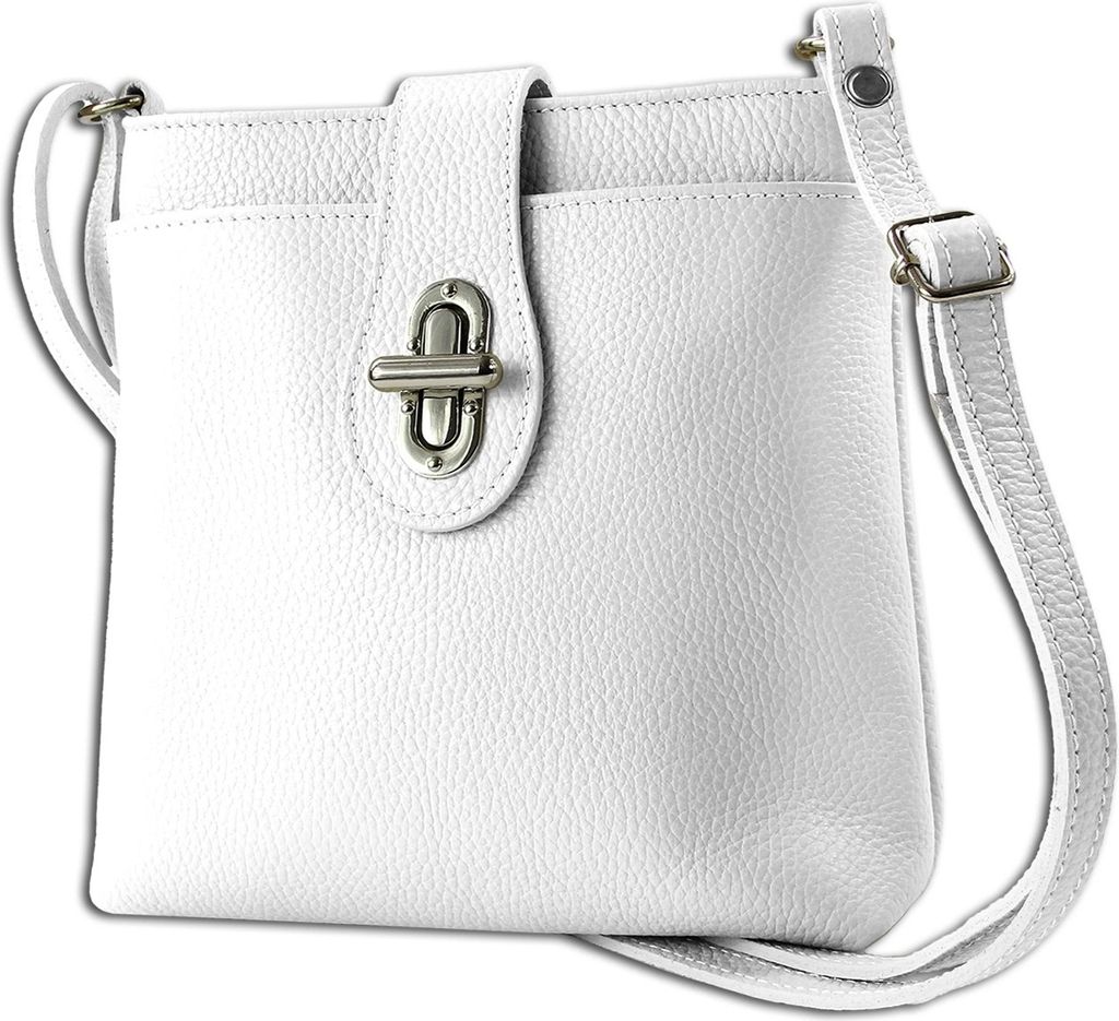 Toscanto Leder Tasche Umhängetasche weiß OTT828UW