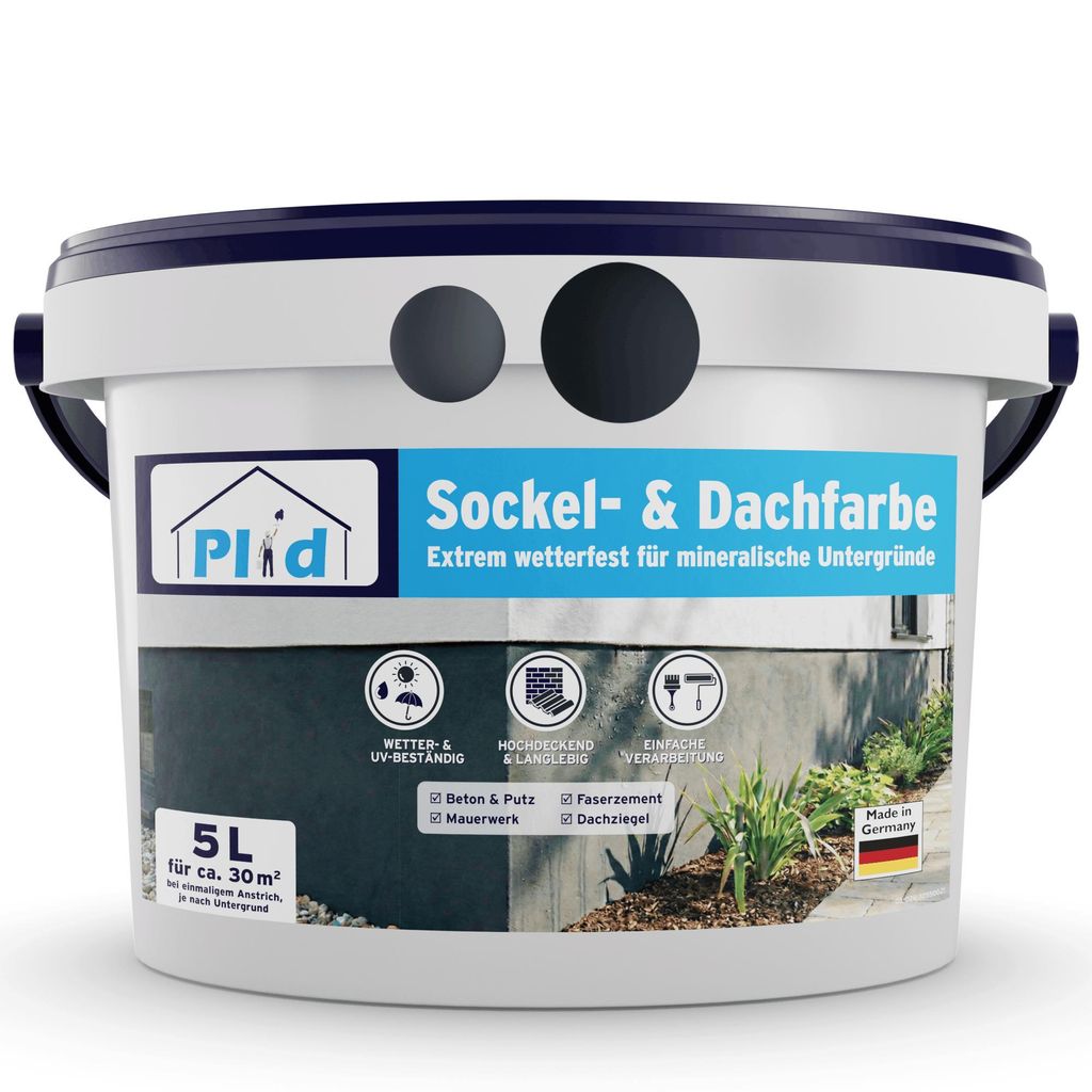 Sockel- & Dachfarbe 5 l Anthrazitgrau matt – Fassadenfarbe Produktbild 