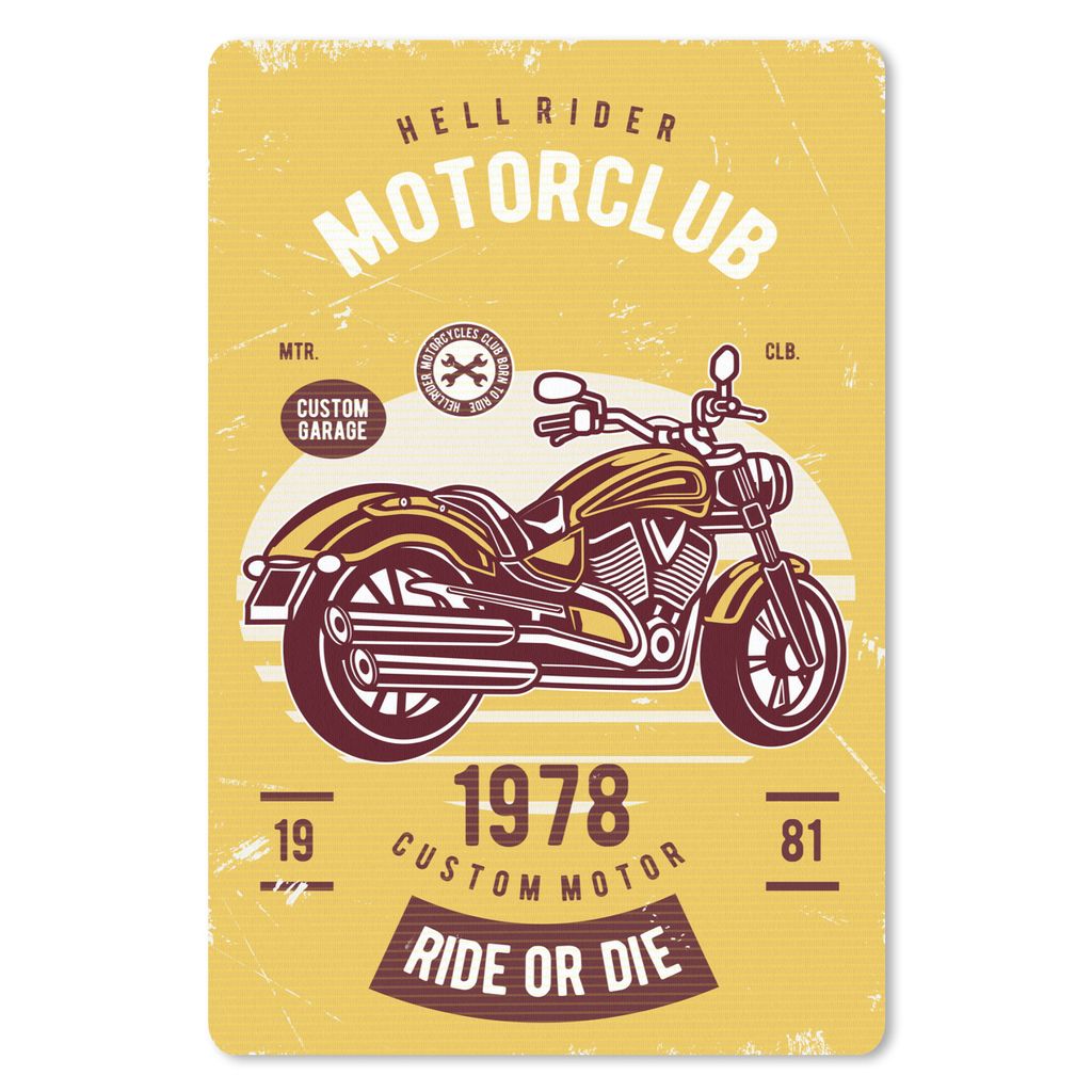 MuchoWow Mauspad Mousepad Motorrad - Vintage - Zeichnung - Zitat 18x27 cm - Mousepads - Maus Mat - Pad - Mausunterlage
