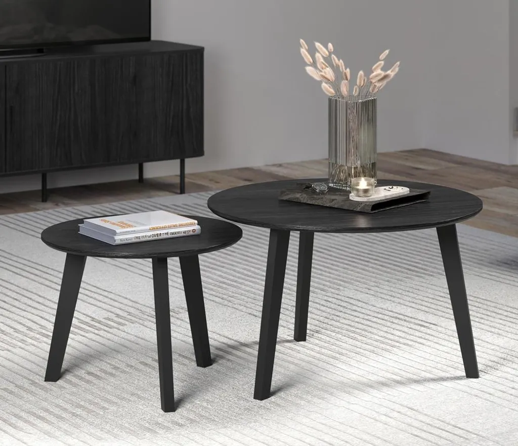 Table Basse Ronin Lot de 2 : La Solution Gain de Place Design Noir - 2
