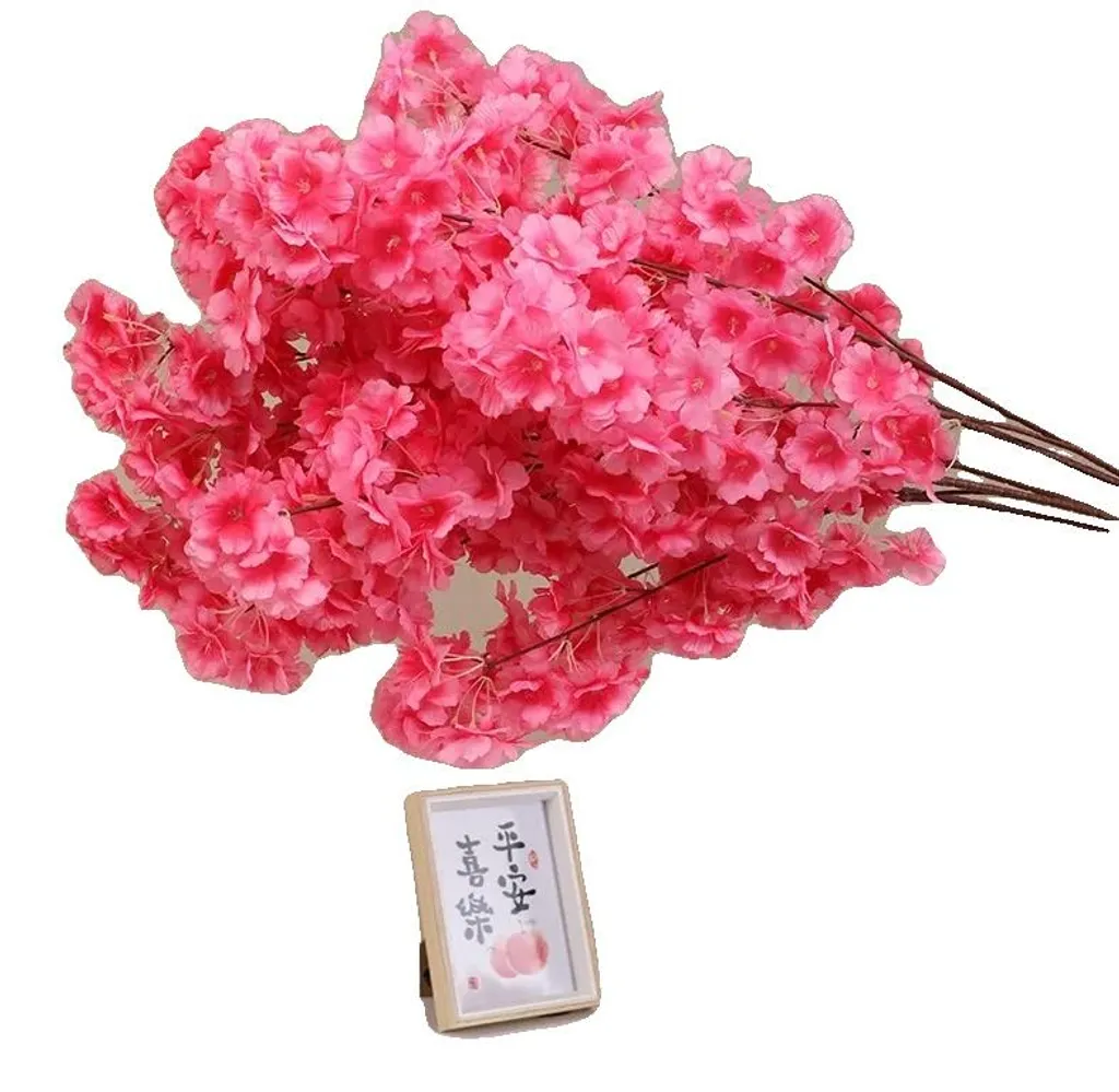 Cerisier Artificiel sans Entretien Fleurs Rose Rouge pour Intérieur