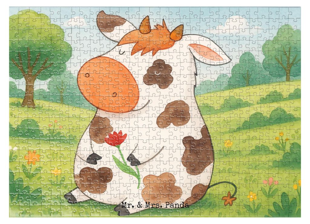 Mr. & Mrs. Panda Puzzle Kuh Design 551 Teile - Weiß - Geschenk, Legespiel, 300, Hof, 500, 2000, Kühe, 1500, Bauernhof, Träume, Spruch