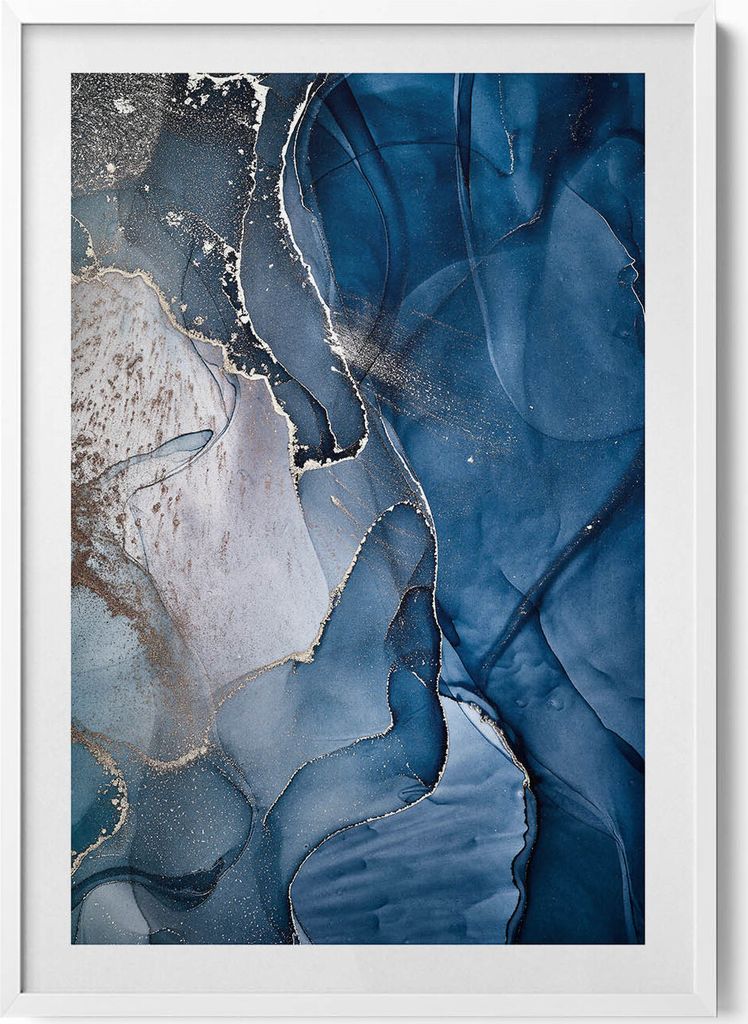 Abstrakte Textur– Wandbild mit Rahmen – Gerahmtes Bild – Wanddekoration – 70x100 cm – Weiß Rahmen