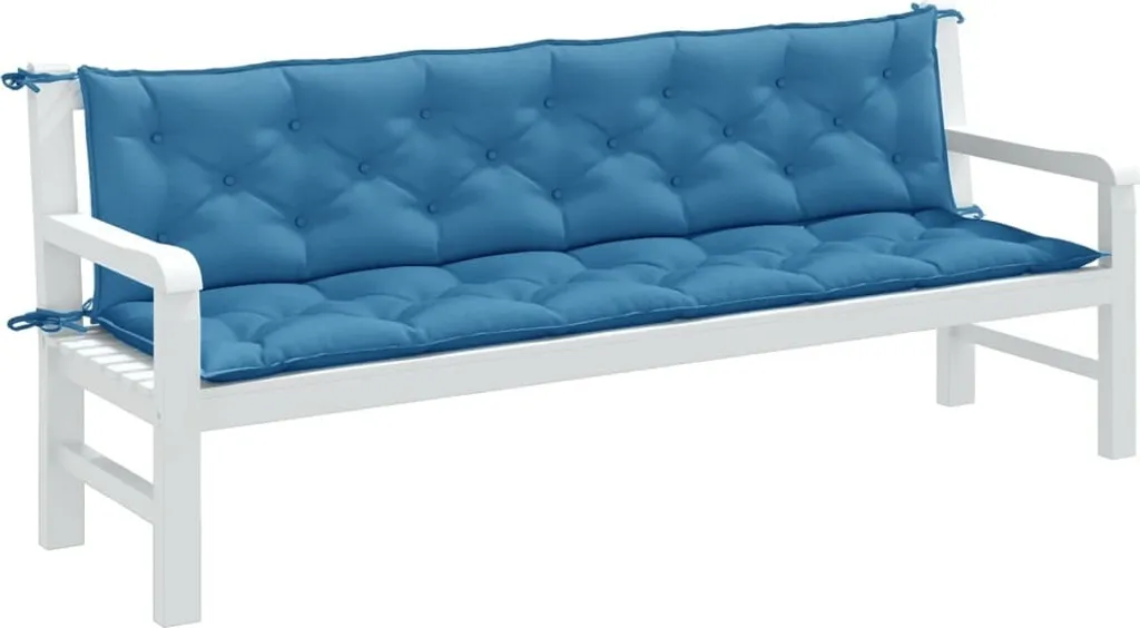 Cuscini Lunghi 200 cm per Panca Esterna 2 pz Blu Melange - Offerta