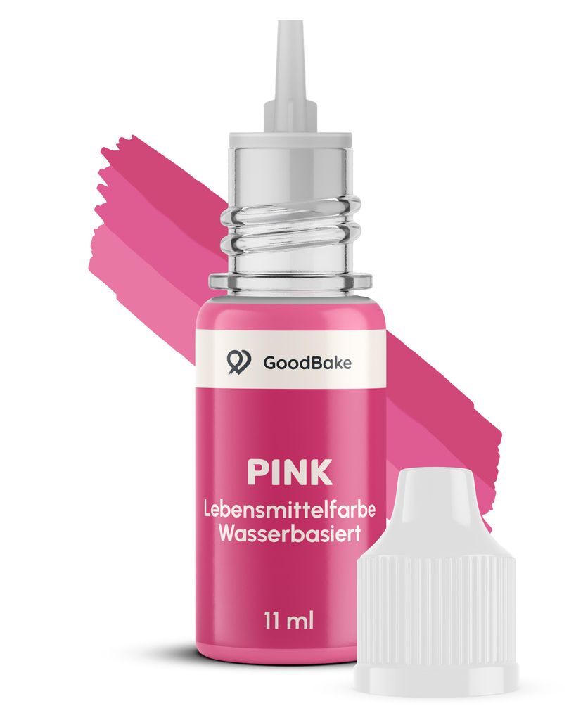 GoodBake Lebensmittelfarbe Pink, wasserbasiert, flüssig, 11 ml