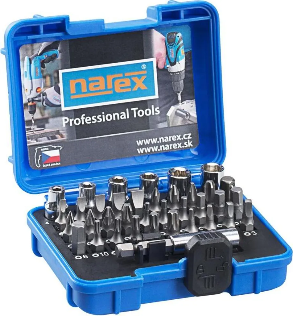 Jeu d'Embouts de Vissage Narex Industrial CrV 37 en Acier Trempé