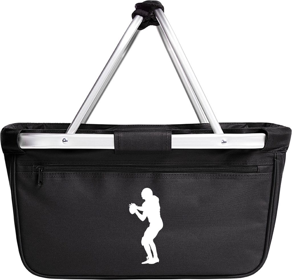 Huuraa Einkaufskorb American Football Silhouette 20 Liter Black faltbarer Tragekorb Geschenkidee