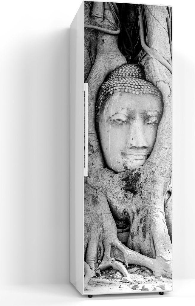 DEQORI Magnetmatte Kühlschrank beschreibbar 60x190 cm 'Buddha in Wurzeln' Magnetfolie