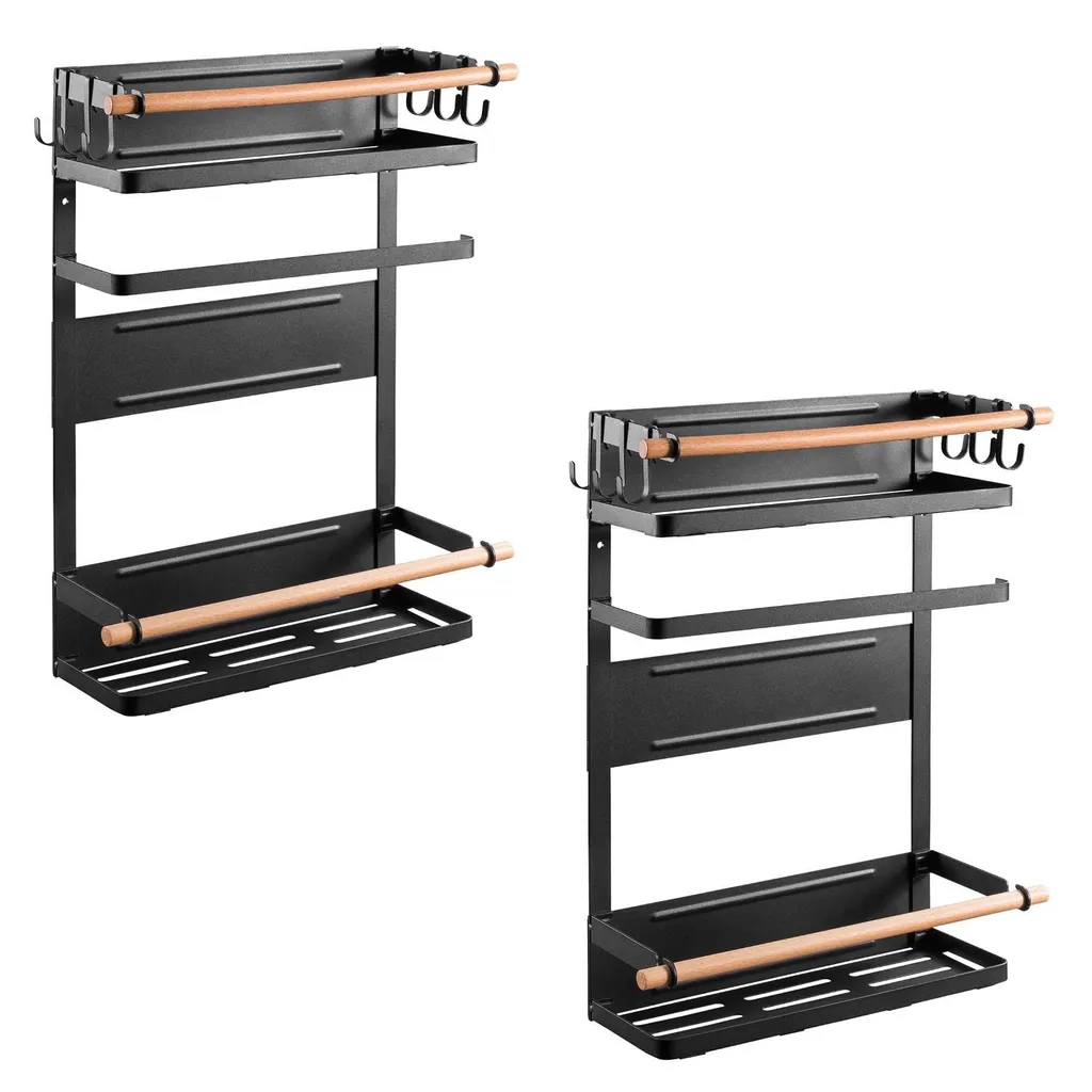 Organizer Magnetico Maclean MC-910 Nero: 2 Ripiani Salvaspazio 12kg
