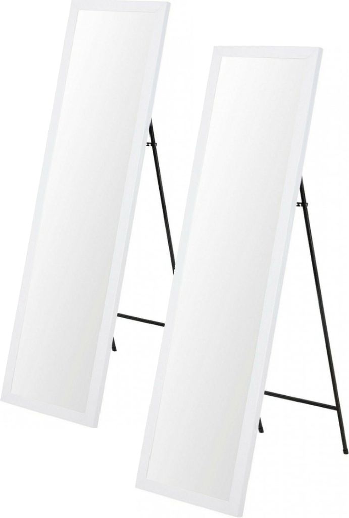 2x Spiegel Standspiegel Ganzkörperspiegel Ankleidespiegel stehend 125 cm Weiß