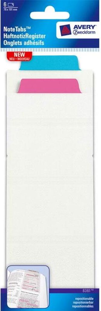 Haftnotiz-Register pink, blau