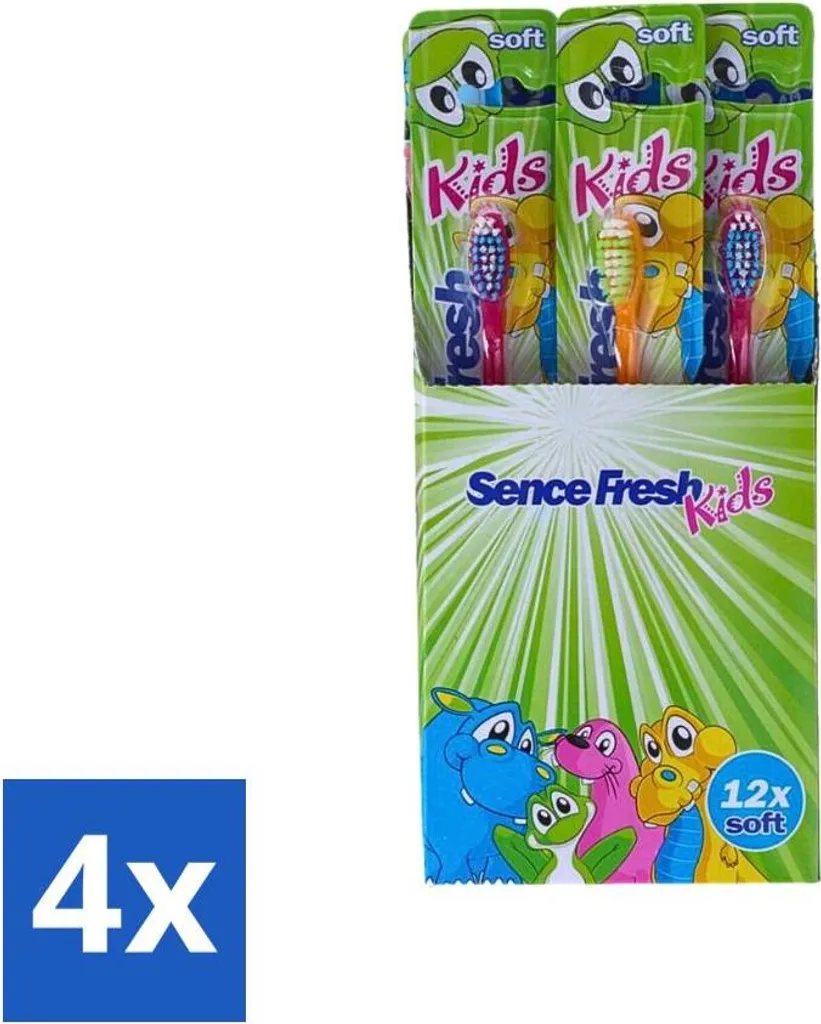 Brosses à dents enfants souples Sence Fresh - Lot familial de 12 unités