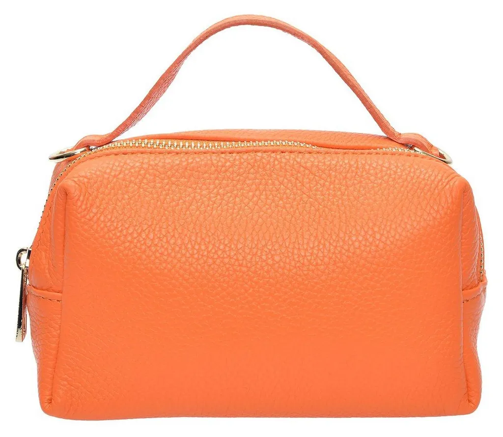 Petit sac à main orange bandoulière femme en cuir pour look d'été chic