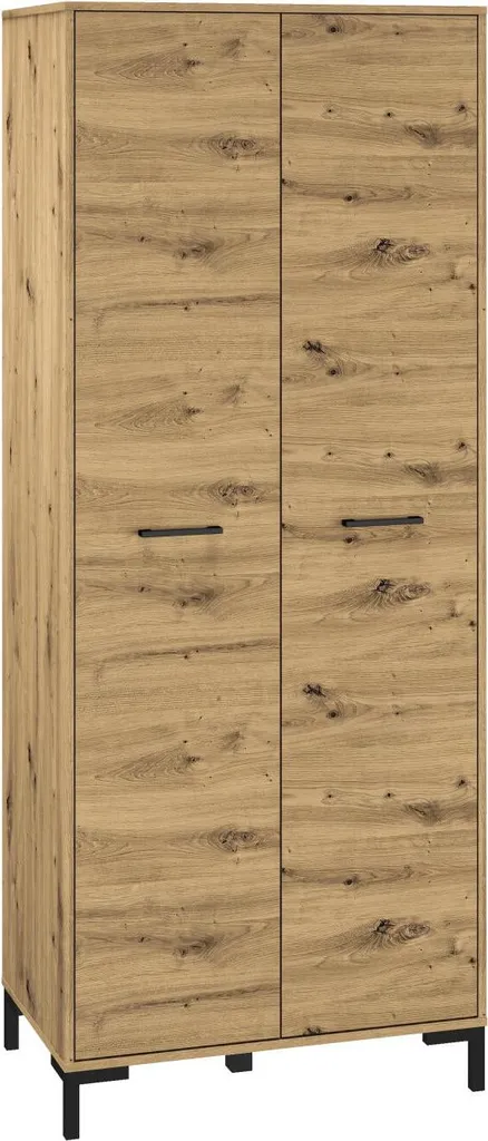 Armoire Nevio Chêne et Noir FURNLUX 80cm pour dressing moderne