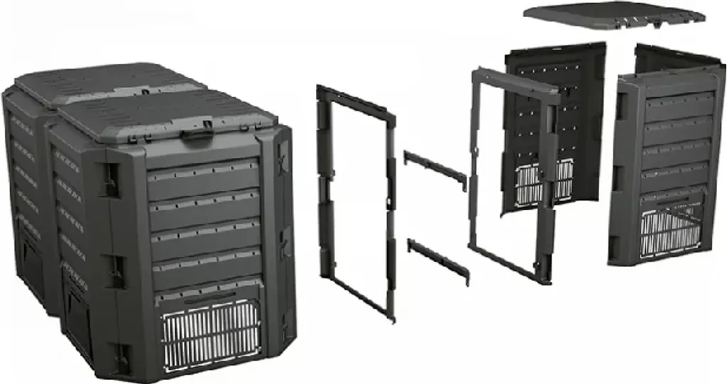 Composteur 800l robuste noir MODULE COMPOGREEN IKSM800C haute capacité UV
