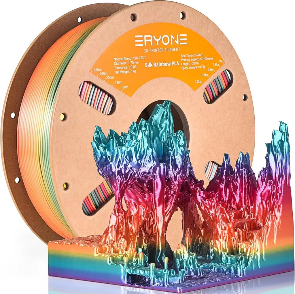 filamento per stampante 3D, finitura seta, stampa liscia, cascata 3KG